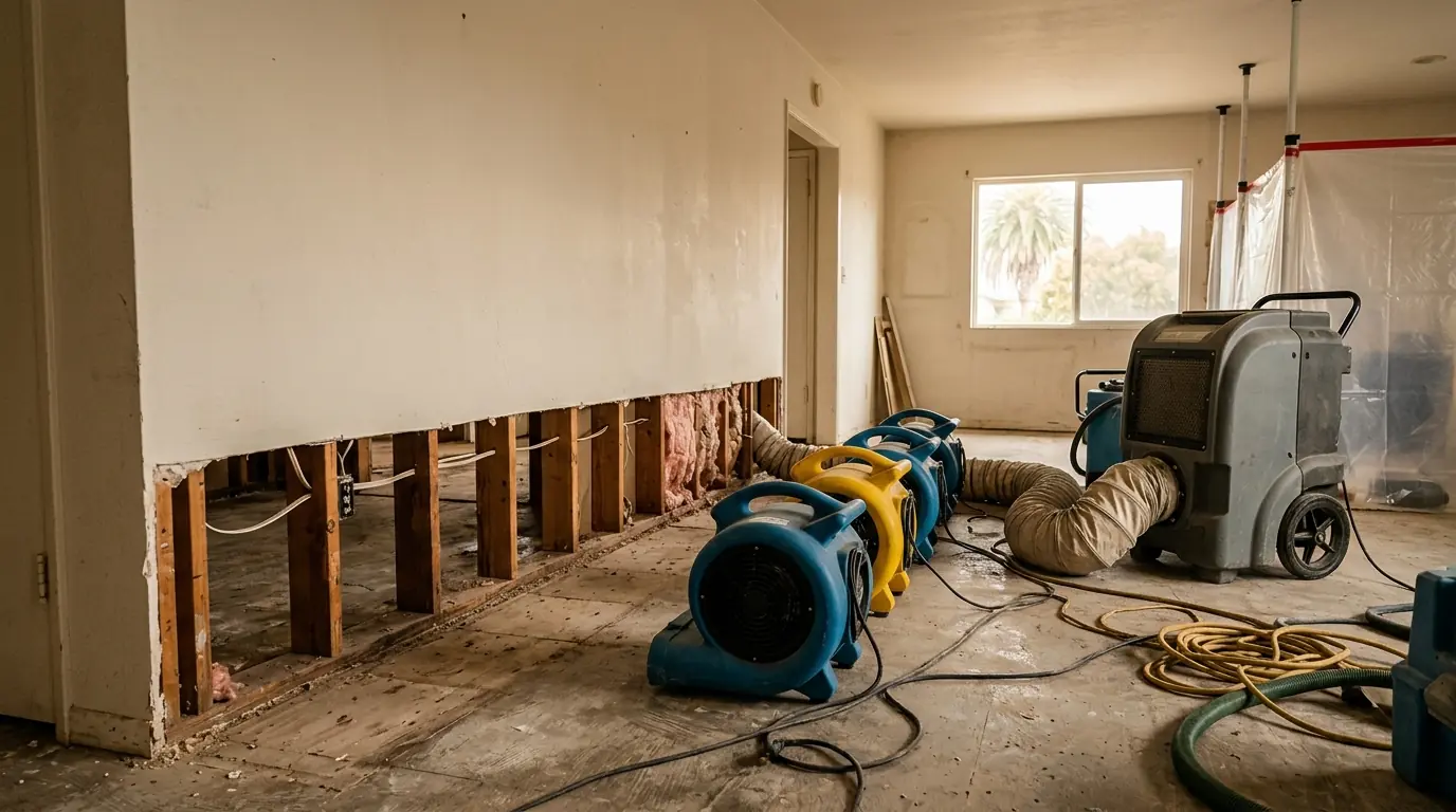 Drying and Rebuild work in a Los Angeles property