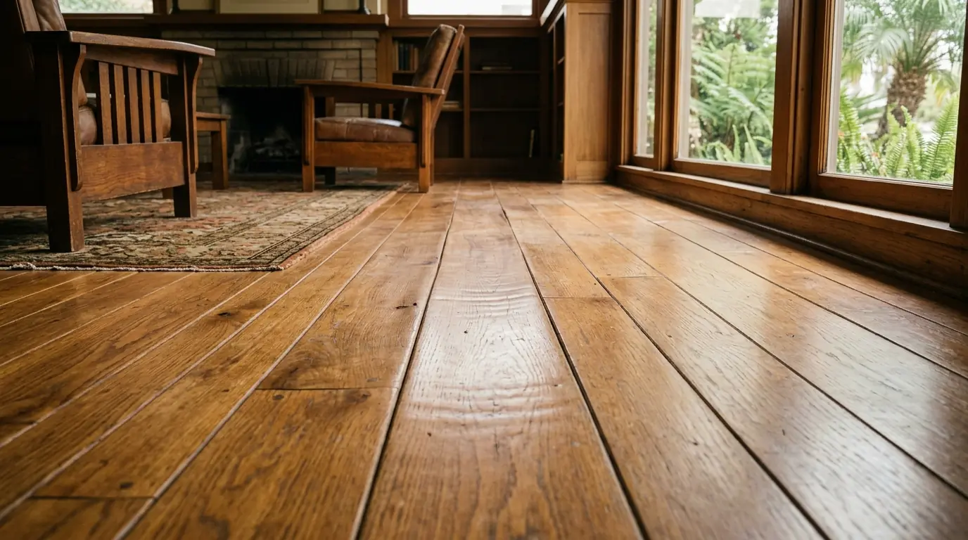 Floor drying mats with hoses on a hardwood floor in Los Angeles